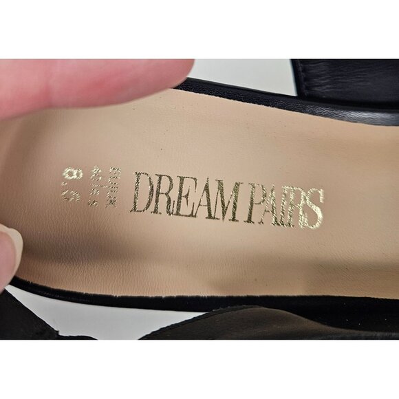 Dream Pairs Womens 8.5 Kitten Heel Slingback Pumps Black Pointed Toe Comfortable - Picture 11 of 14